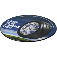 Load image into Gallery viewer, Brite-Mat® round coaster with tyre material — Black (detail)