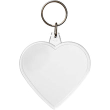 Load image into Gallery viewer, Combo heart-shaped keychain — Transparent clear (front)
