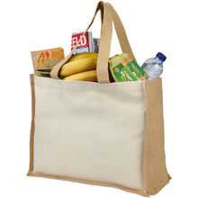 Load image into Gallery viewer, Varai 320 g/m² canvas and jute shopping tote bag 23L — Natural / Natural (detail)