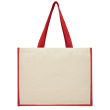 Load image into Gallery viewer, Varai 320 g/m² canvas and jute shopping tote bag 23L — Red (front)