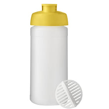 Load image into Gallery viewer, Baseline Plus 500 ml shaker bottle — Yellow / Frosted Clear (front)