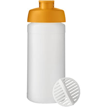 Load image into Gallery viewer, Baseline Plus 500 ml shaker bottle — Orange / Frosted Clear (front)