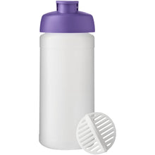 Load image into Gallery viewer, Baseline Plus 500 ml shaker bottle — Purple / Frosted Clear (front)