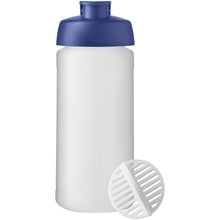 Load image into Gallery viewer, Baseline Plus 500 ml shaker bottle — Blue / Frosted Clear (front)