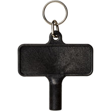 Load image into Gallery viewer, Largo plastic radiator key with keychain — Black (front)
