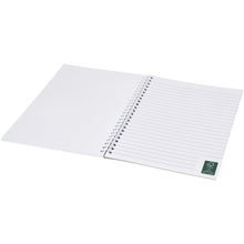 Load image into Gallery viewer, Desk-Mate® A5 spiral notebook with printed back cover — White (detail)