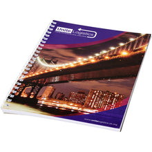 Load image into Gallery viewer, Desk-Mate® A5 spiral notebook with printed back cover — White