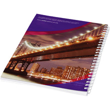 Load image into Gallery viewer, Desk-Mate® A4 spiral notebook with printed back cover — White (back)