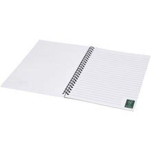 Load image into Gallery viewer, Desk-Mate® A4 spiral notebook with printed back cover — Black / White (detail)