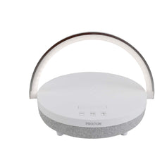 Load image into Gallery viewer, Prixton 4-in-1 10W Bluetooth® speaker with LED light and wireless charging base — White