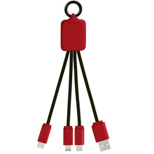 Load image into Gallery viewer, SCX.design C15 quatro light-up cable — Mid red / Black (front)