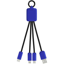 Load image into Gallery viewer, SCX.design C15 quatro light-up cable — Reflex blue / Black (front)