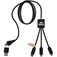 Load image into Gallery viewer, SCX.design C45 5-in-1 rPET charging cable with data transfer — Black (back)