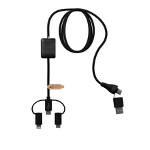 Load image into Gallery viewer, SCX.design C48 CarPlay 5-in-1 charging cable  — Black (back)