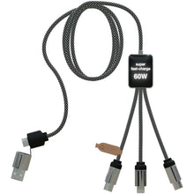 Load image into Gallery viewer, SCX.design C33 60W Type-C charging cable with dual light-up logo  — Heather Black (back)