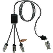 Load image into Gallery viewer, SCX.design C33 60W Type-C charging cable with dual light-up logo  — Heather Black (front)