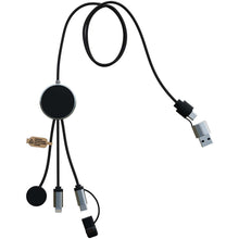 Load image into Gallery viewer, SCX.design C34 7-in-1 smartwatch charging cable  — Black (front)