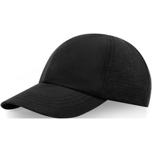 Load image into Gallery viewer, Mica 6 panel 110 g/m2 GRS recycled cool fit cap — Black