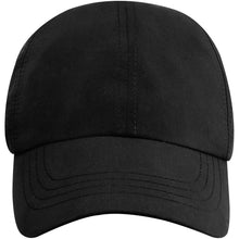Load image into Gallery viewer, Mica 6 panel 110 g/m2 GRS recycled cool fit cap — Black (front)
