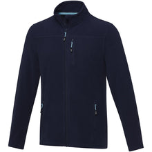 Load image into Gallery viewer, Amber men's GRS recycled full zip fleece jacket — Navy
