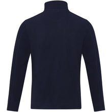 Load image into Gallery viewer, Amber men's GRS recycled full zip fleece jacket — Navy (back)