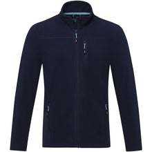 Load image into Gallery viewer, Amber men's GRS recycled full zip fleece jacket — Navy (front)