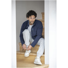 Load image into Gallery viewer, Amber men's GRS recycled full zip fleece jacket — lifestyle