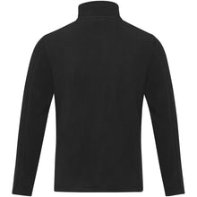 Load image into Gallery viewer, Amber men's GRS recycled full zip fleece jacket — Black (back)