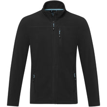 Load image into Gallery viewer, Amber men's GRS recycled full zip fleece jacket — Black (front)