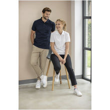 Load image into Gallery viewer, Emerald 200 g/m2 short sleeve unisex Aware™ recycled polo — Black (detail)