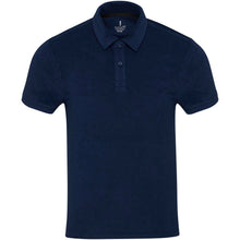 Load image into Gallery viewer, Akoya 230 g/m² GRS recycled terry unisex polo — Navy (front)