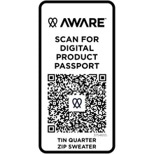 Load image into Gallery viewer, Tin 280 g/m² unisex Aware™ recycled quarter zip sweater  — Navy (detail)