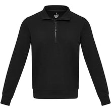 Load image into Gallery viewer, Tin 280 g/m² unisex Aware™ recycled quarter zip sweater  — Black (front)