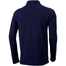 Load image into Gallery viewer, Calgary 180 g/m2 long sleeve men's polo — Navy (back)