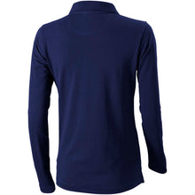 Load image into Gallery viewer, Calgary 180 g/m2 long sleeve women's polo — Navy (back)