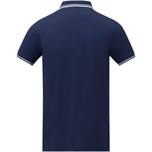 Load image into Gallery viewer, Amarago 200 g/m2 short sleeve men's tipping polo — Navy (back)