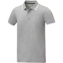 Load image into Gallery viewer, Amarago 200 g/m2 short sleeve men's tipping polo — Heather grey