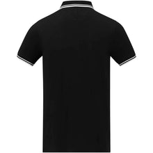 Load image into Gallery viewer, Amarago 200 g/m2 short sleeve men's tipping polo — Black (back)