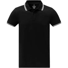 Load image into Gallery viewer, Amarago 200 g/m2 short sleeve men's tipping polo — Black (front)