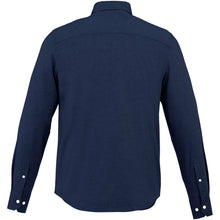 Load image into Gallery viewer, Vaillant 142 g/m2 long sleeve men's oxford shirt — Navy (back)