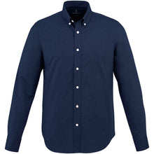 Load image into Gallery viewer, Vaillant 142 g/m2 long sleeve men's oxford shirt — Navy (front)
