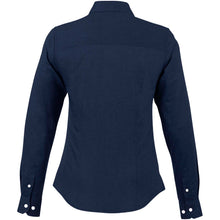 Load image into Gallery viewer, Vaillant 142 g/m2 long sleeve women's oxford shirt — Navy (back)