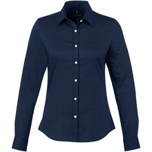 Load image into Gallery viewer, Vaillant 142 g/m2 long sleeve women's oxford shirt — Navy (front)