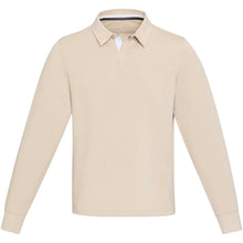 Load image into Gallery viewer, Clyde unisex organic rugby polo sweatshirt — Oatmeal (front)