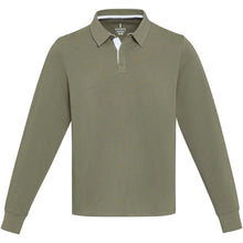Load image into Gallery viewer, Clyde unisex organic rugby polo sweatshirt — Green (front)