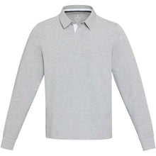 Load image into Gallery viewer, Clyde unisex organic rugby polo sweatshirt — Heather grey (front)
