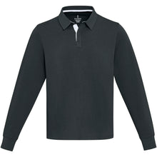 Load image into Gallery viewer, Clyde unisex organic rugby polo sweatshirt — Black (front)