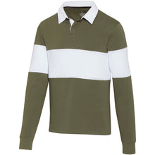 Load image into Gallery viewer, Clyde unisex organic rugby polo sweatshirt — Green / White