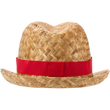 Load image into Gallery viewer, Pricus straw hat — Red / Natural (back)