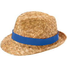 Load image into Gallery viewer, Pricus straw hat — Royal blue / Natural